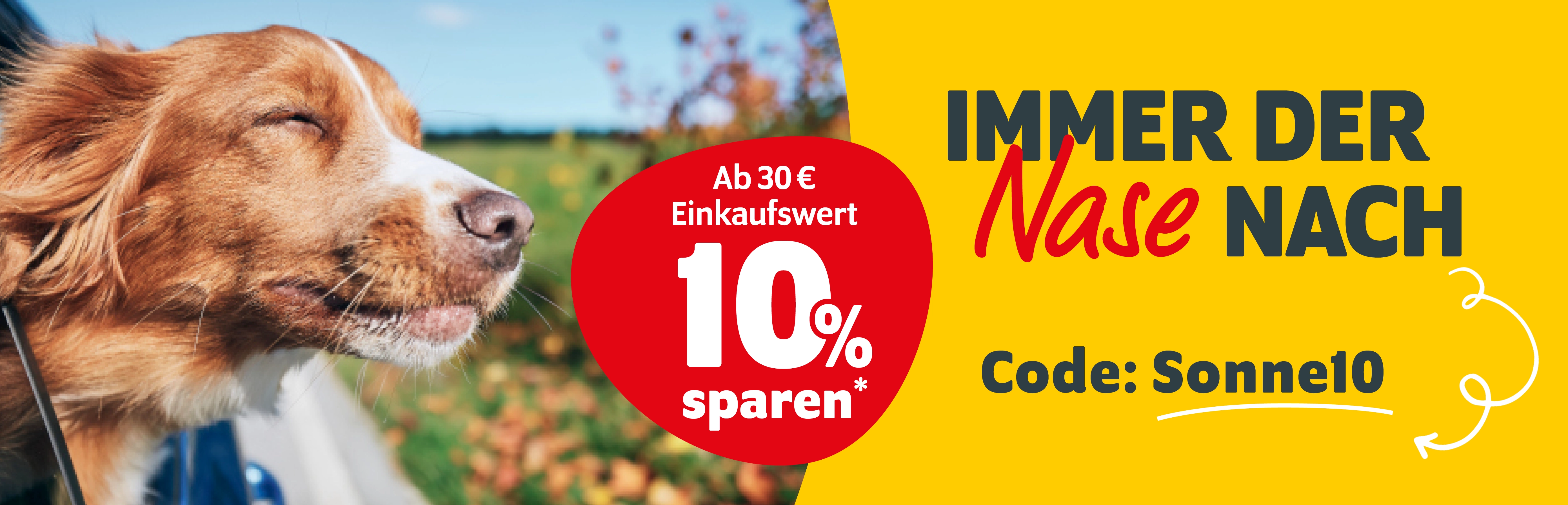 Immer der Nase nach: 10 % ab 30 € mit dem Code Sonne10
