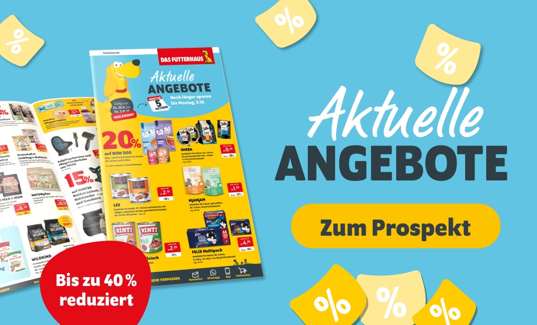 Aktuelle Angebote bei DAS FUTTERHAUS mit bis zu 40% Rabatt - Zum Prospekt