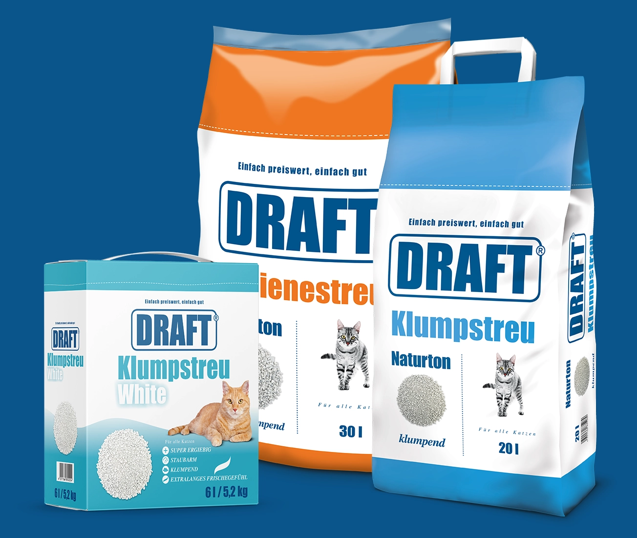 Draft-Katzenstreu-Katze