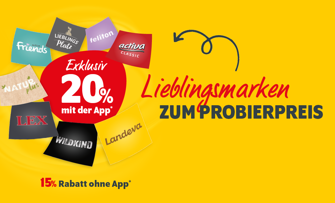 Lieblingsmarken zum Probierpreis mit 15% oder sogar 20% Rabatt in der App