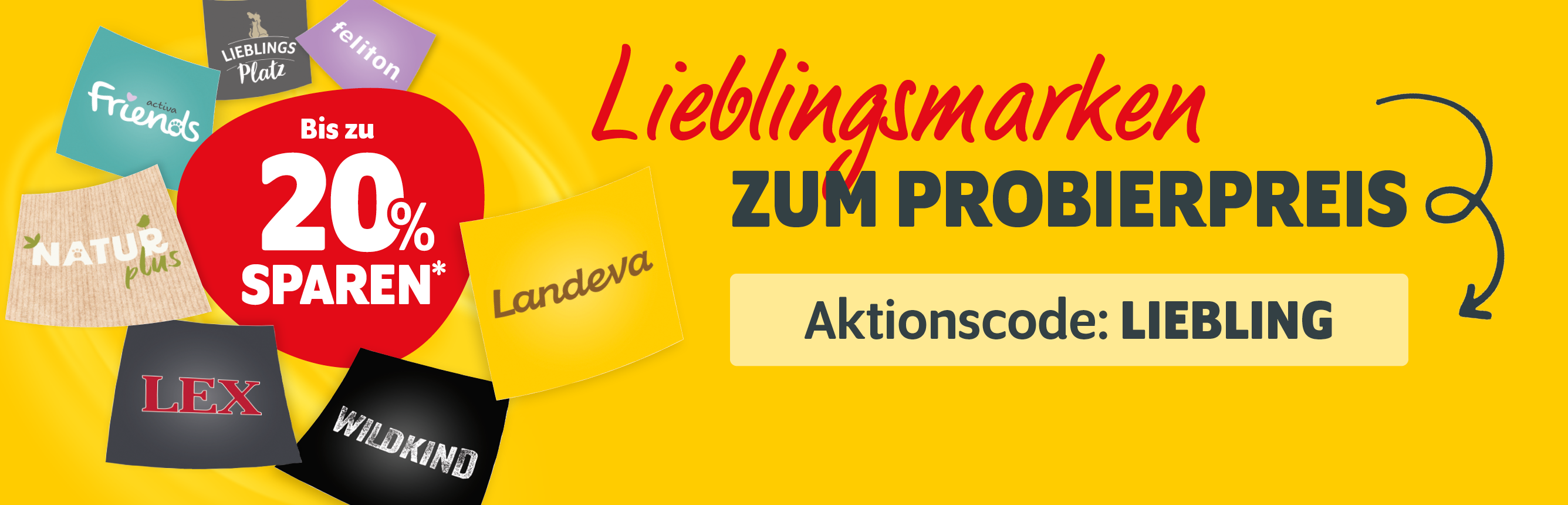Mit dem Aktionscode LIEBLING bis zu 20% auf Lieblingsmarken sparen