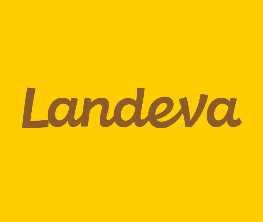 Landeva Logo auf gelbem Hintergrund