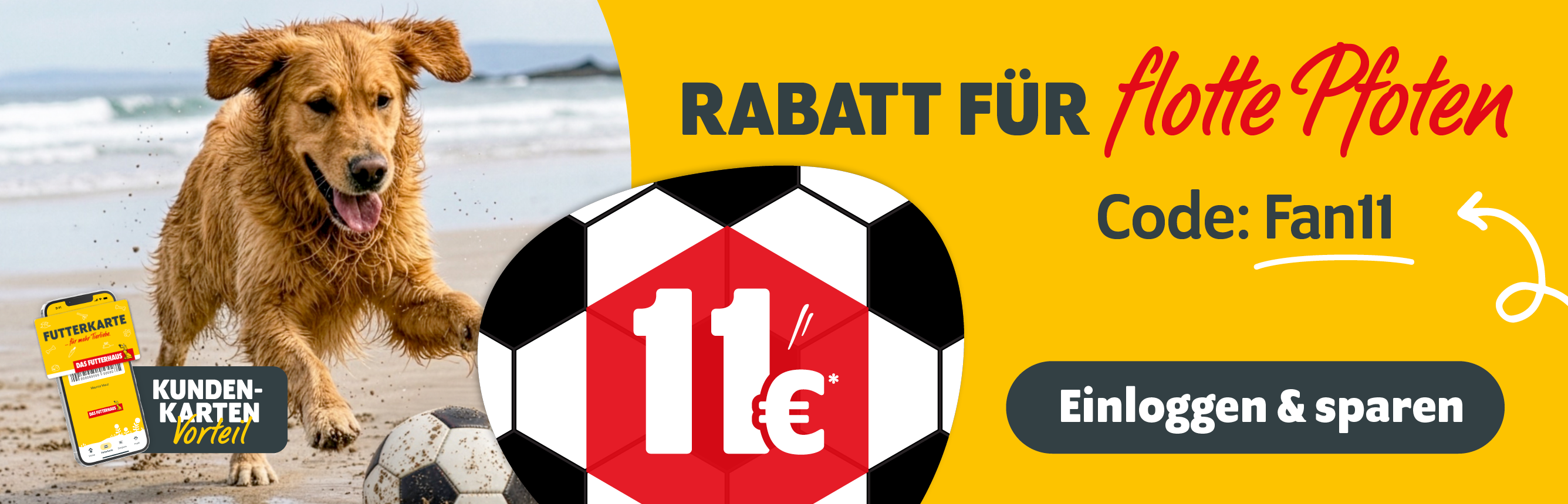 FUTTERKARTEN-Aktion: 11€ Rabatt ab 55€ mit dem Code FAN11
