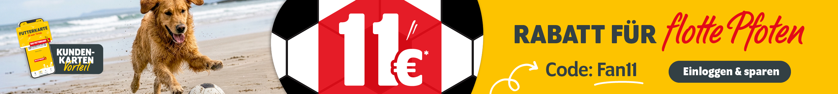 FUTTERKARTEN-Aktion: 11€ Rabatt ab 55€ mit dem Code FAN11