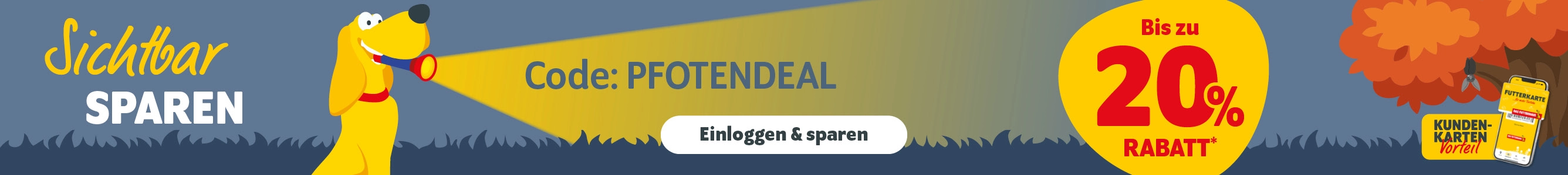 FUTTERKARTEN-Vorteil: Bis zu 20% Rabatt mit dem Code PFOTENDEAL