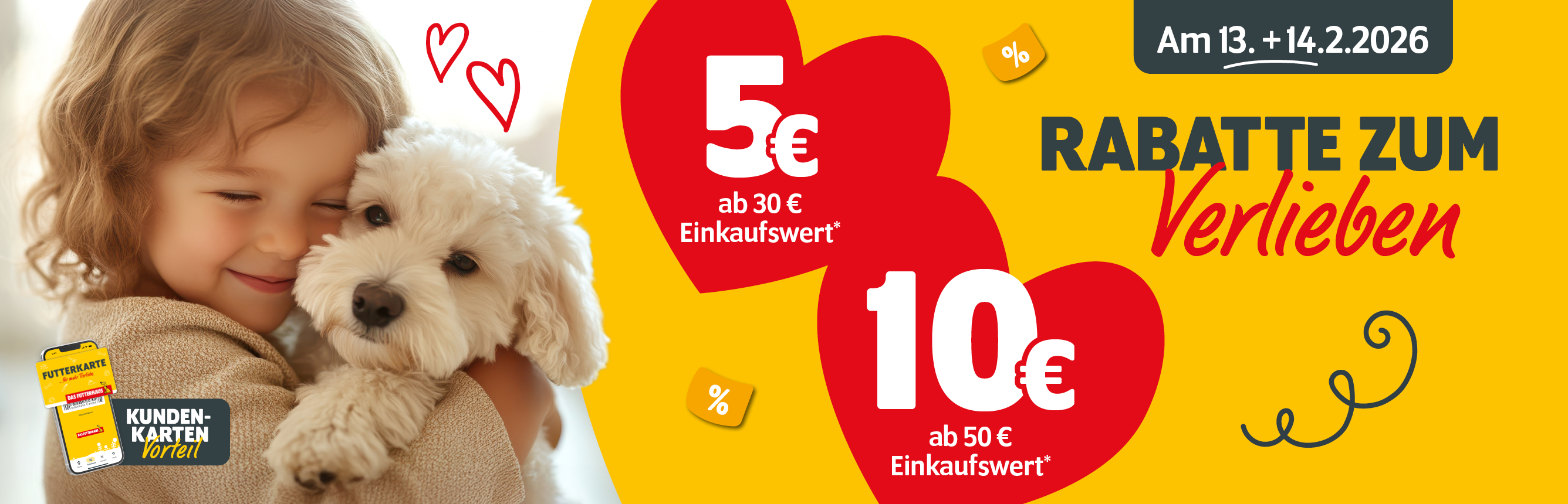 Valentierstag®-Rabatte zum Verlieben am 13. und 14.2.2026 mit FUTTERKARTE