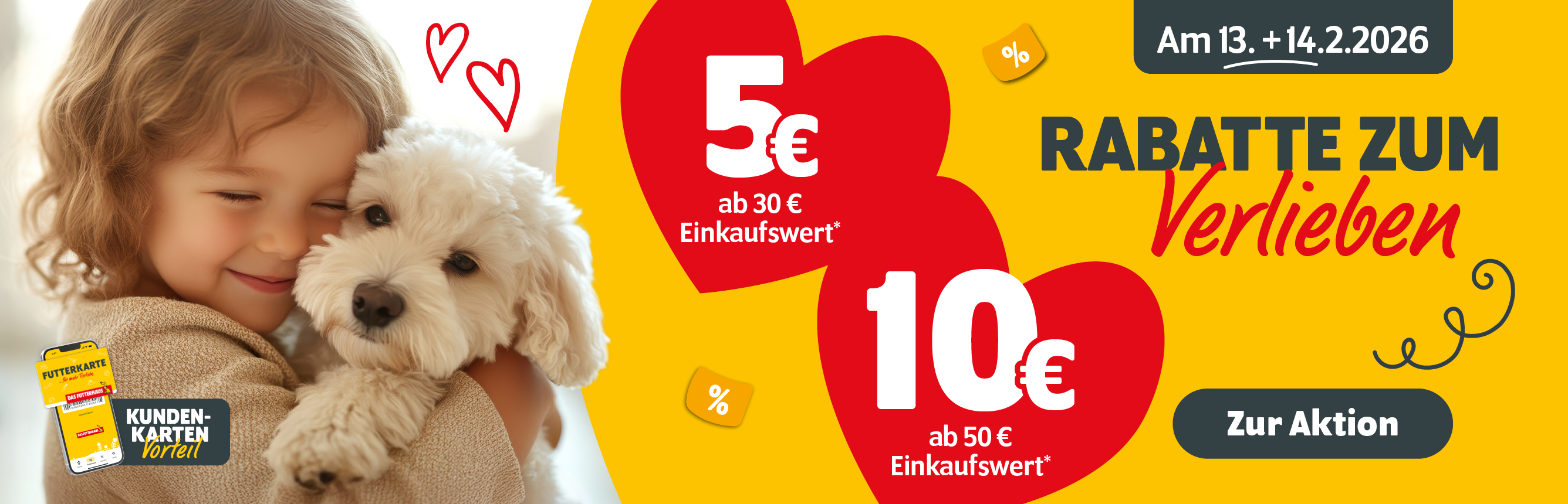 Zum Valentierstag®: Bis zu 10€ sparen mit FUTTERKARTE