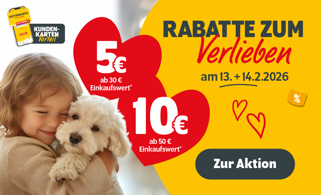 Zum Valentierstag®: Bis zu 10€ sparen mit FUTTERKARTE