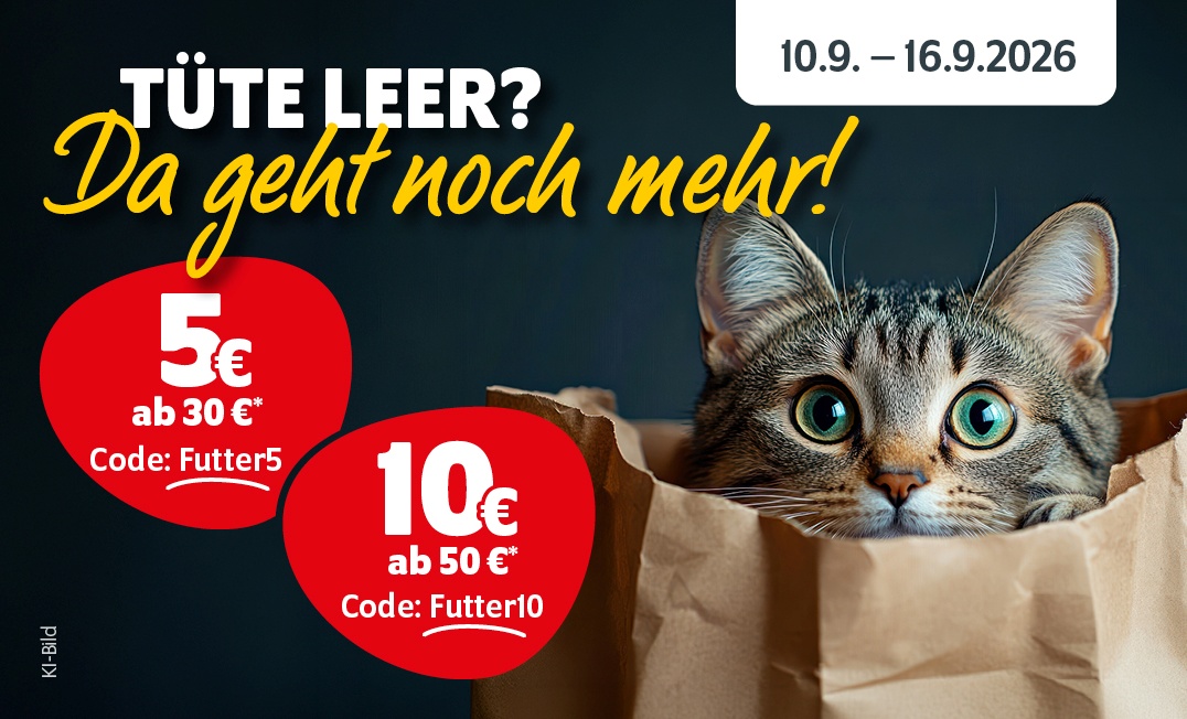 Tüte leer? Da geht noch mehr: Vom 10. bis 16.9.2026 bis zu 10€ Rabatt sichern