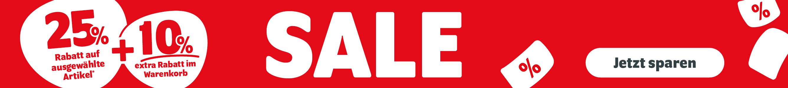 Sale im Onlineshop: 25% Rabatt + zusätzlich 10% für kurze Zeit