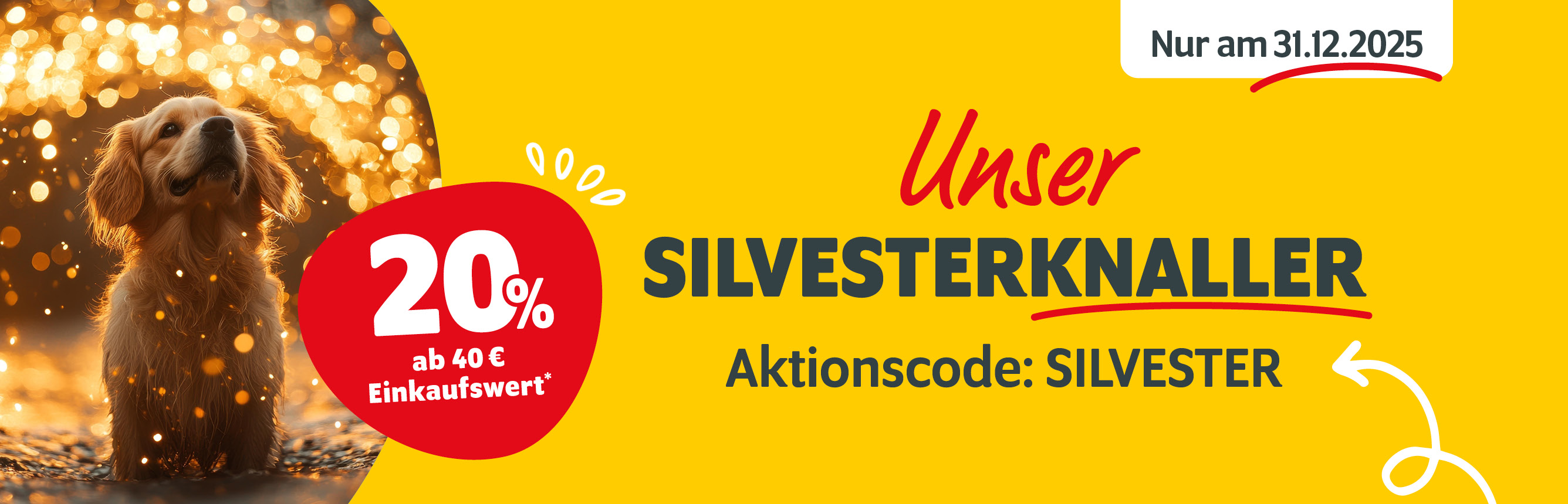 Unser Silvesterknaller: 20% ab 40€ Einkaufswert mit dem Code SILVESTER