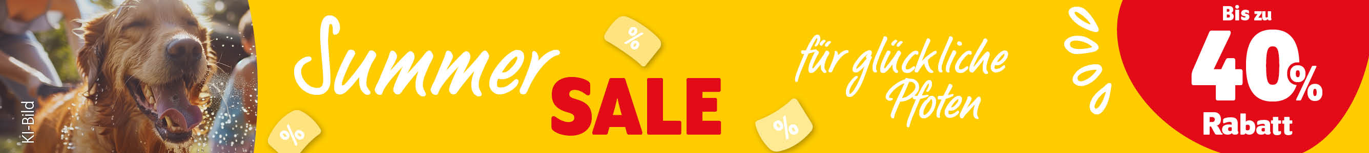 Summer Sale für glückliche Pfoten mit bis zu 40% Rabatt