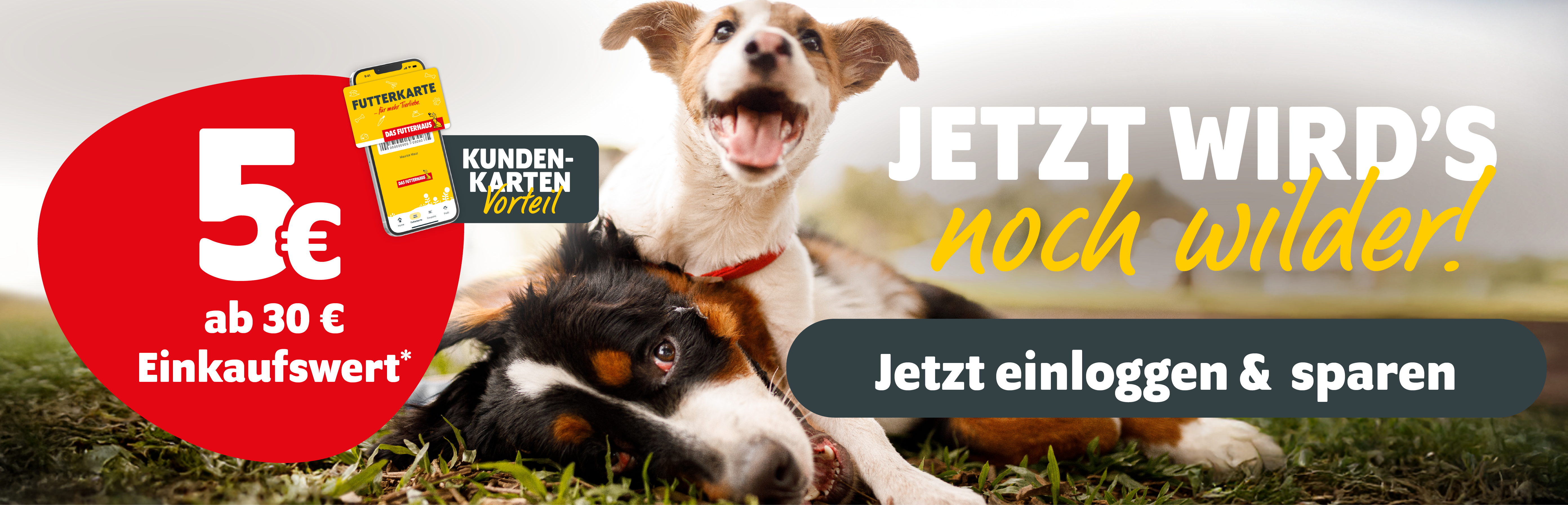 FUTTERKARTEN-Vorteil: 5€ Rabatt ab 30€ - Zur Aktion