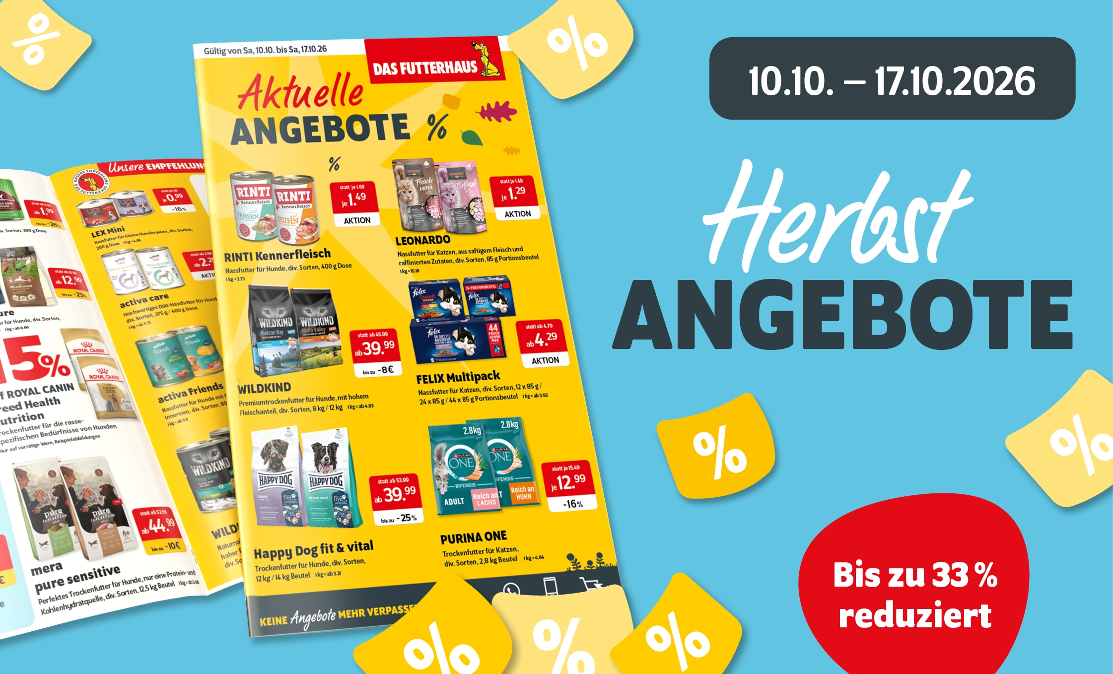 Herbstangebote mit bis zu 33% Rabatt vom 10.10. bis 17.10.2026 in Ihrem DAS FUTTERHAUS-Markt