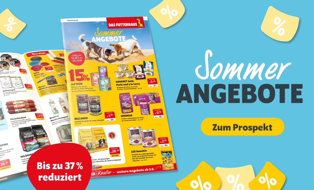 Sommer-Angebote bei DAS FUTTERHAUS mit bis zu 37% Rabatt