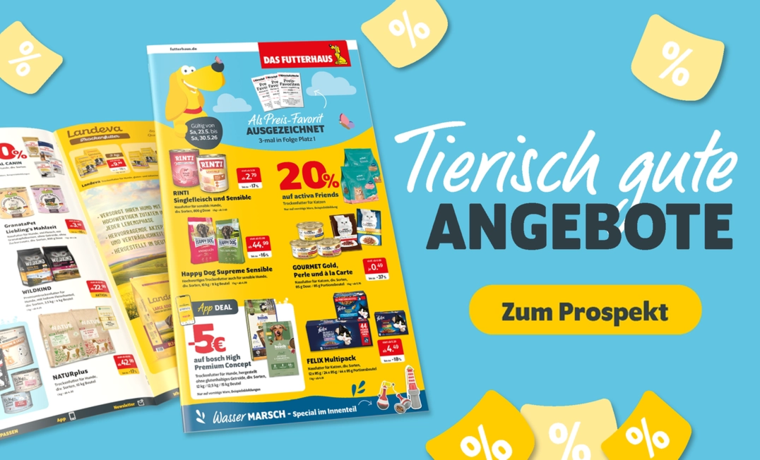 Tierische gute Angebote bei DAS FUTTERHAUS - Zum Prospekt