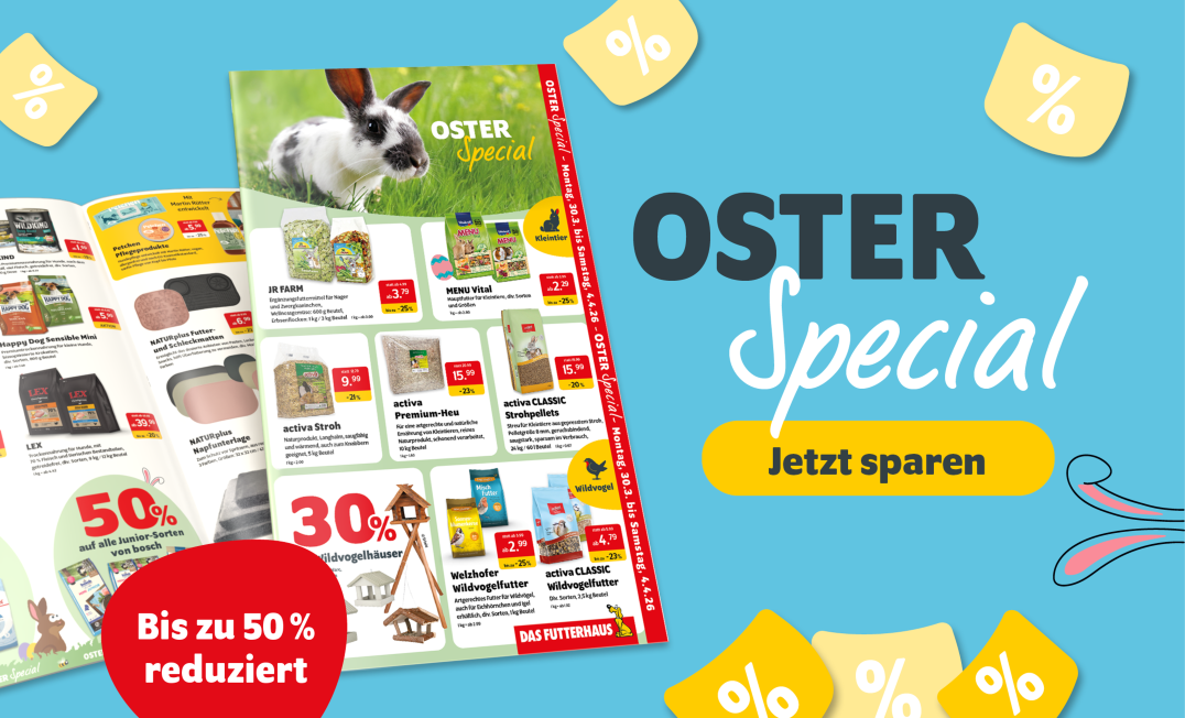 Osterangebote bei DAS FUTTERHAUS mit bis zu 50% Rabatt