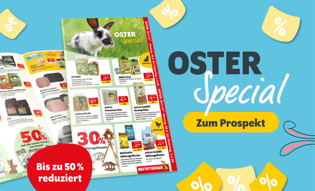 Osterangebote bei DAS FUTTERHAUS mit bis zu 50% Rabatt