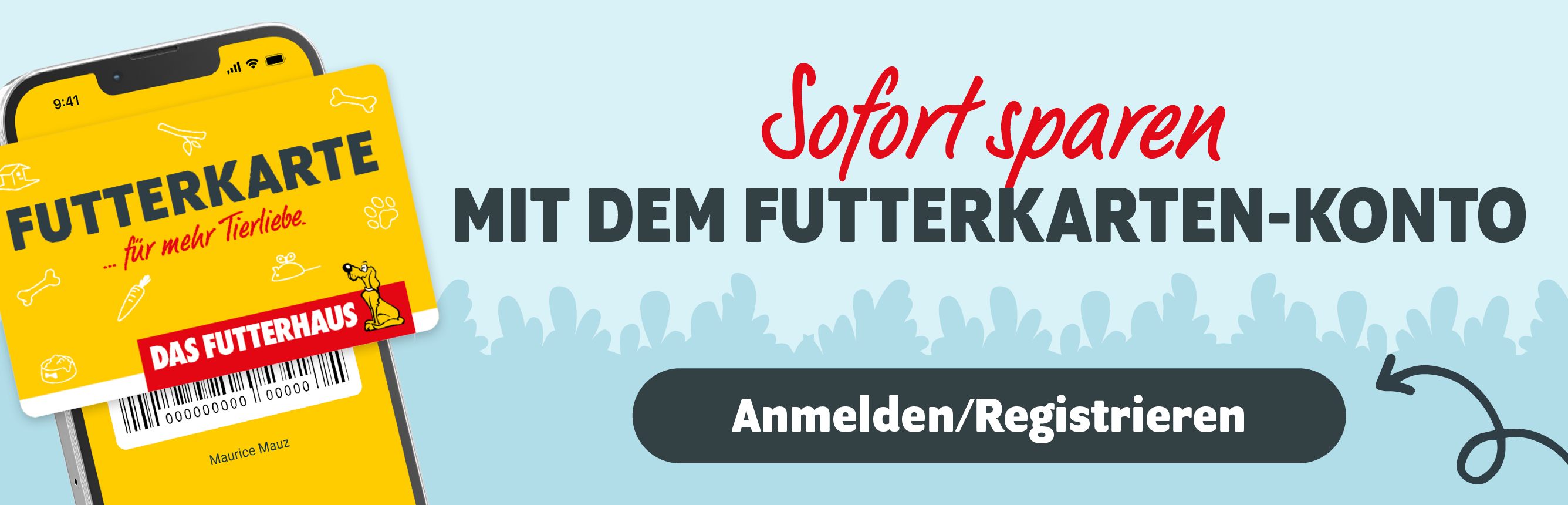 Sofort sparen mit dem FUTTERKARTEN-Konto: Anmelden oder registrieren