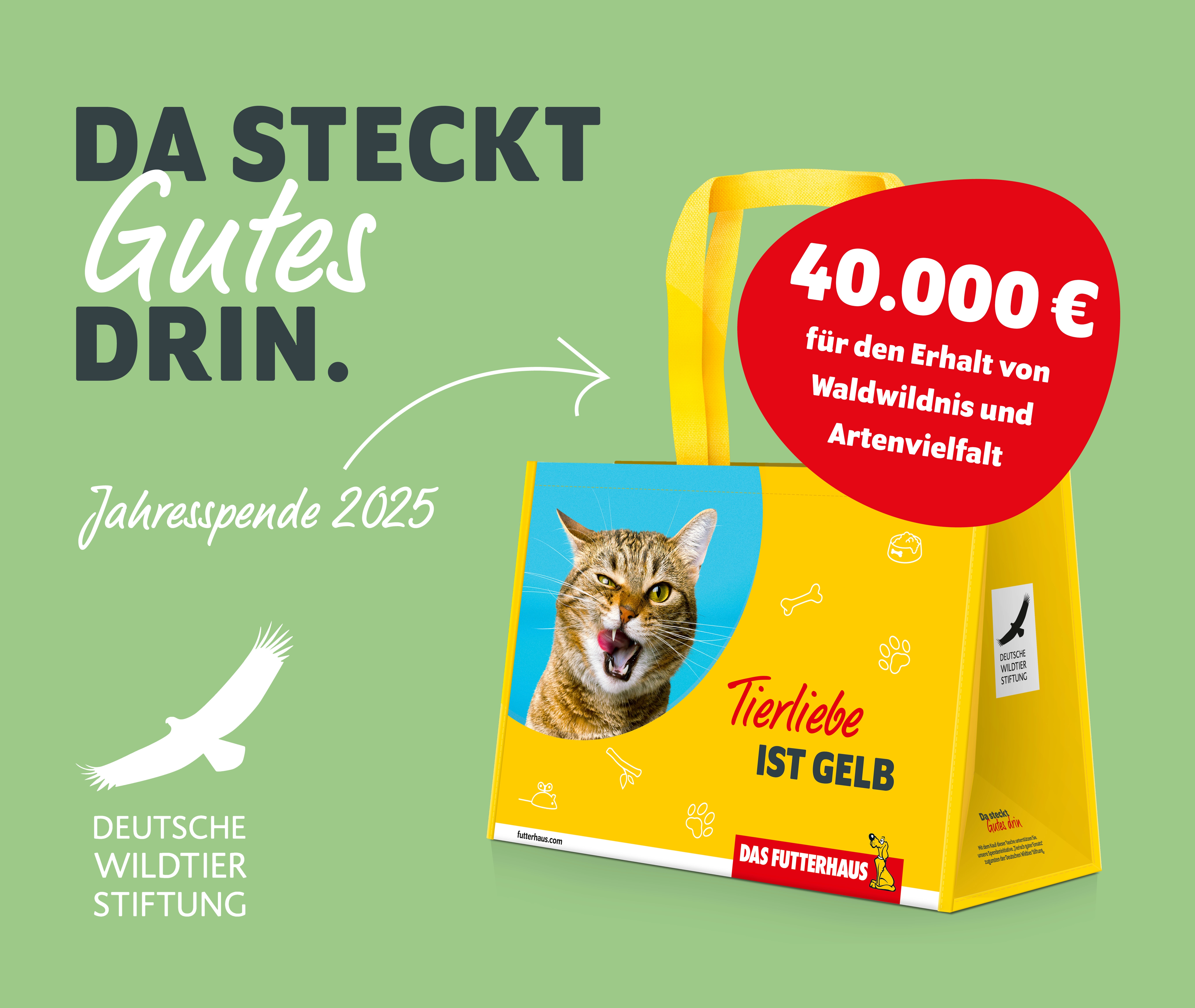 Permanenttragetaschen von DAS FUTTERHAUS unterstützen die Deutsche Wildtier Stiftung