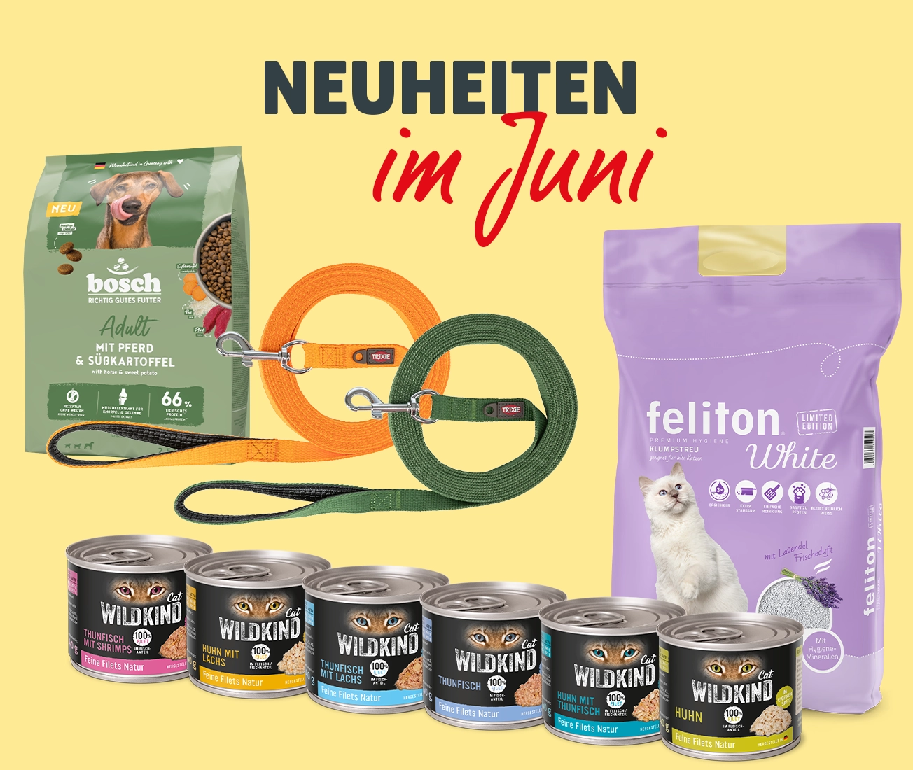 Neuheiten im Juni bei DAS FUTTERHAUS: Feliton, WILDKIND, Bosch und TRIXIE