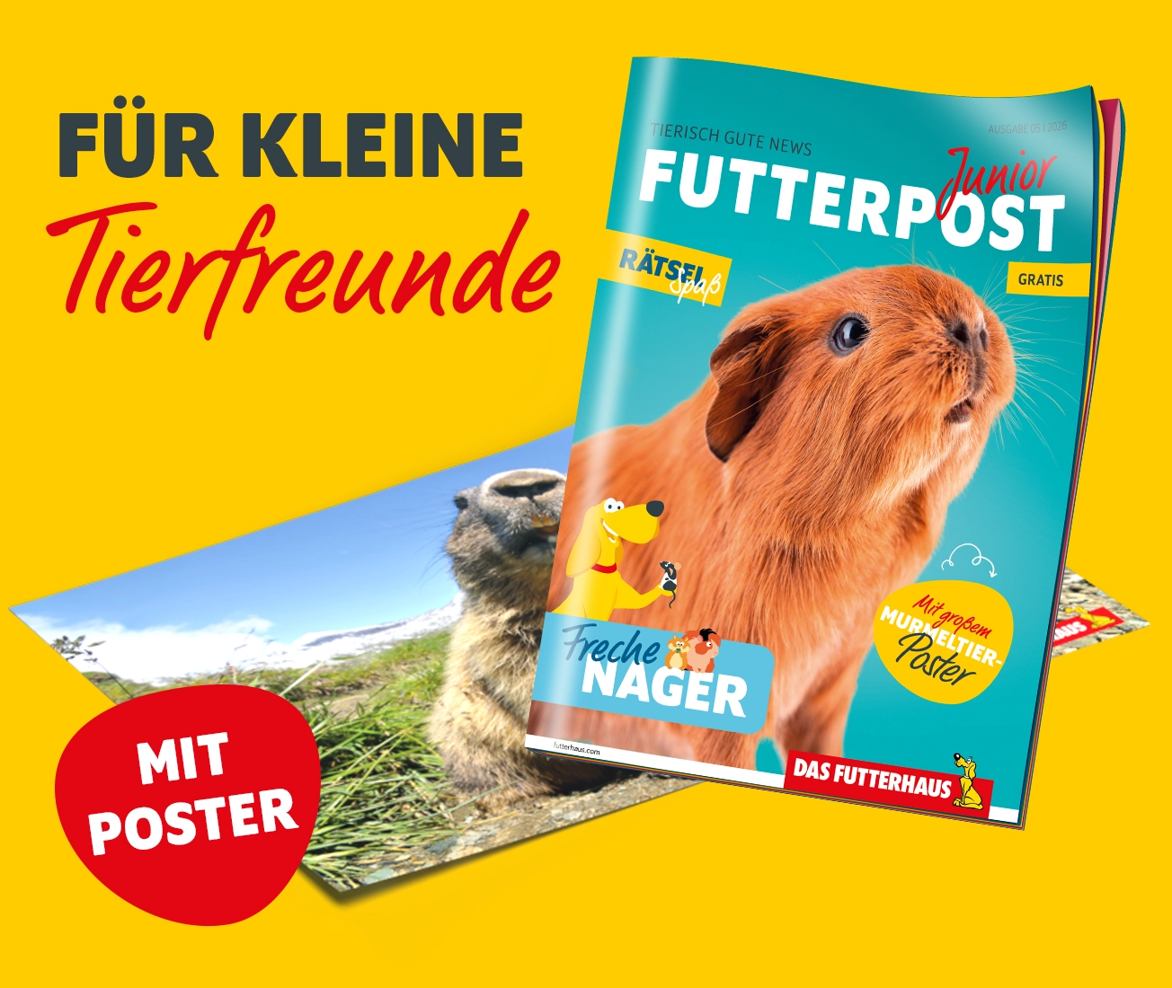 FUTTERPOST Junior Ausgabe 05|2026 mit großem Murmeltierposter